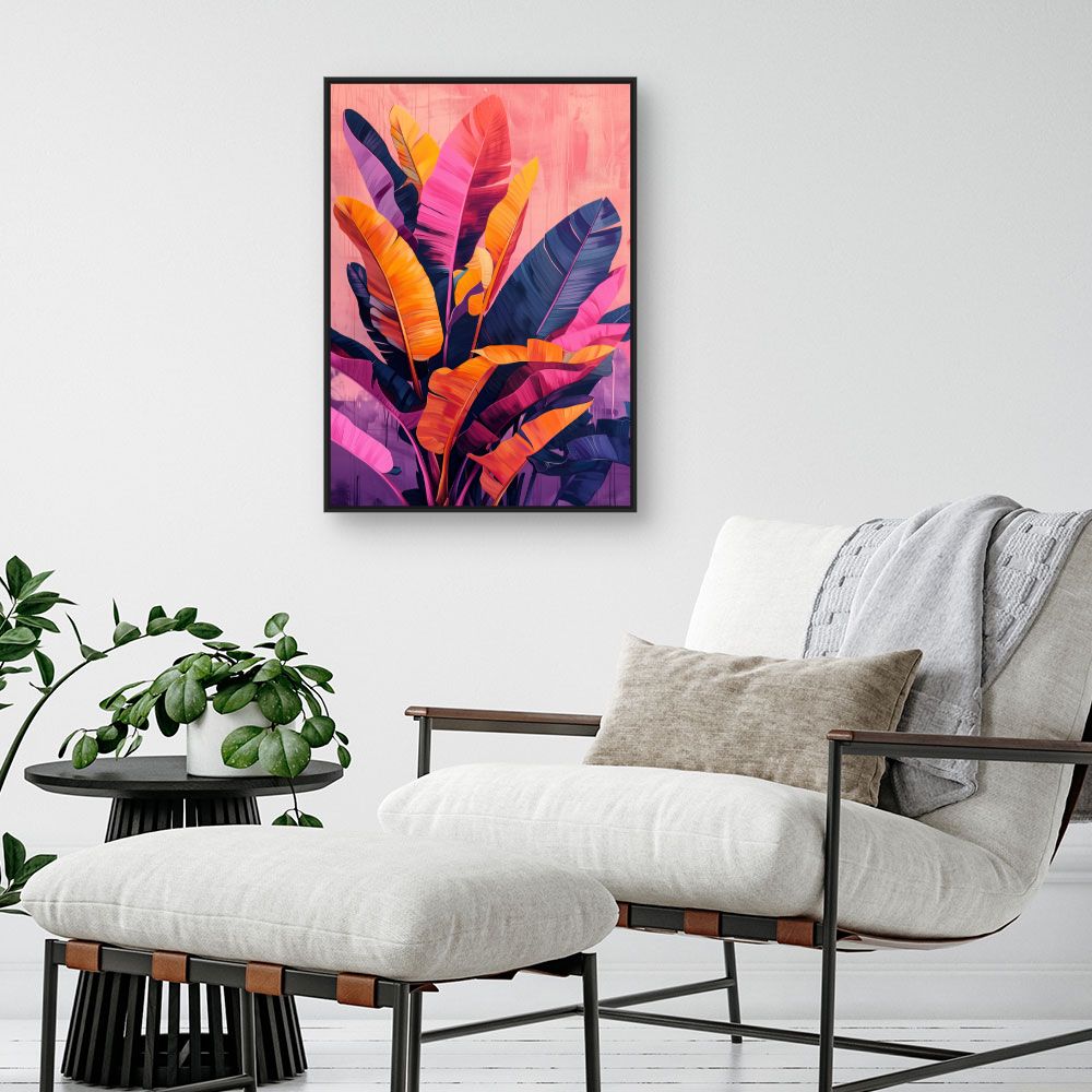Toile "Feuillage exotique vibrant"