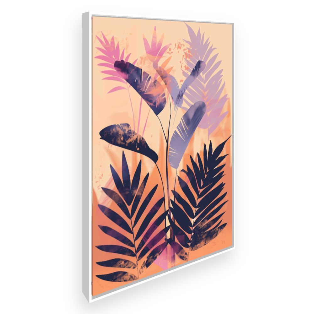 Toile Feuillage tropical – toile cadre blanc (slide 2)