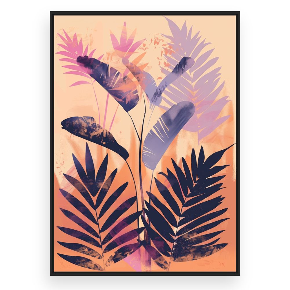 Toile Feuillage tropical – toile cadre noir (slide 3)