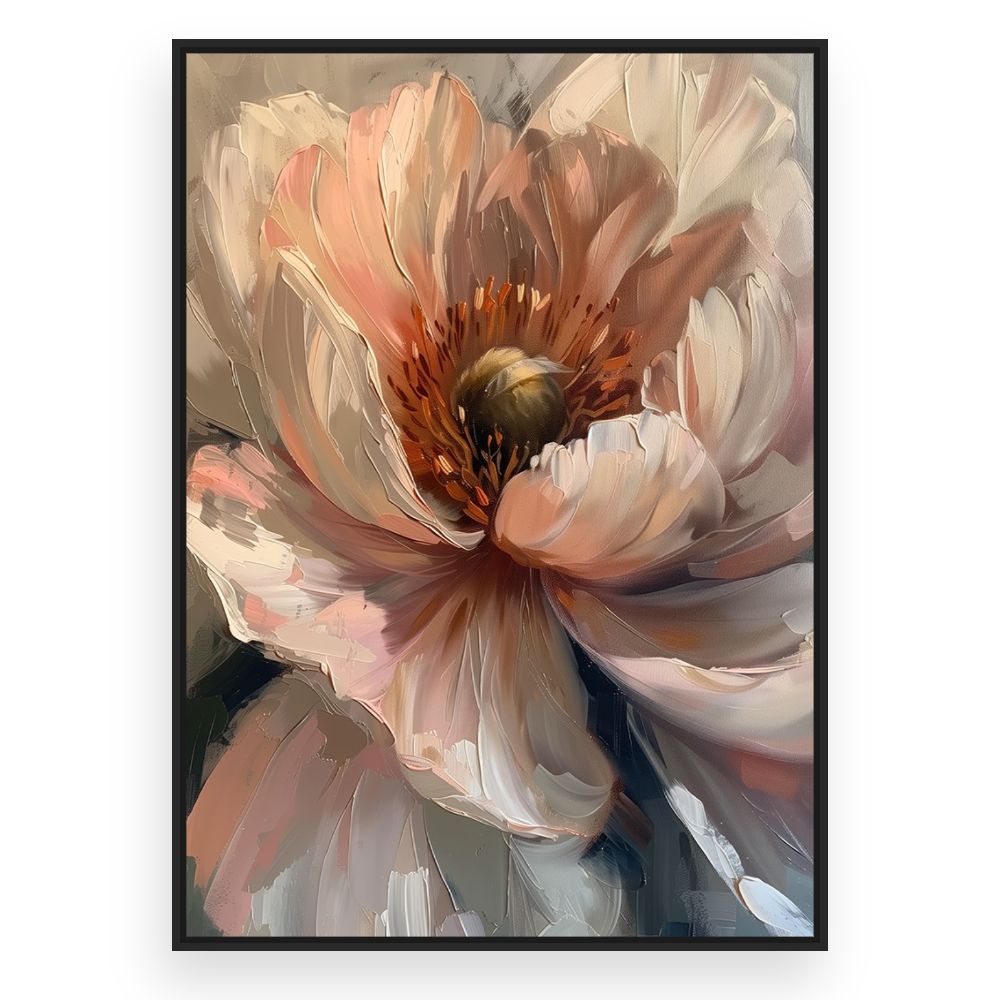 Toile Fleur majestueuse – toile cadre noir (slide 3)