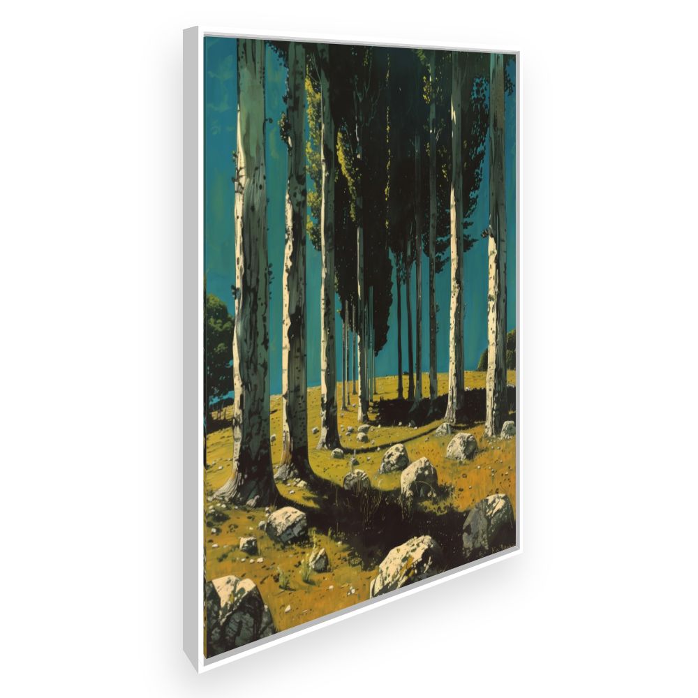 Toile Forêt ensoleillée – toile cadre blanc (slide 2)