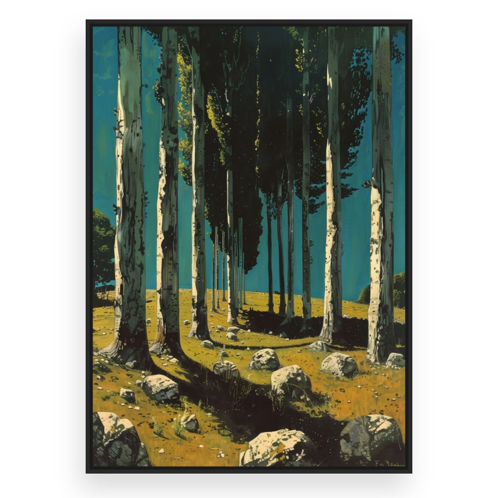 Toile Forêt ensoleillée – toile cadre noir (slide 3)