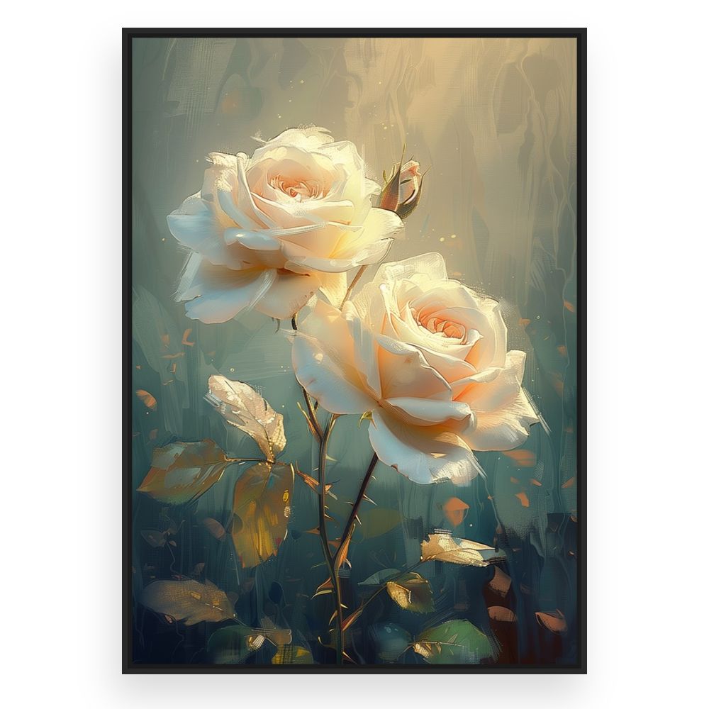 Toile Roses éclatantes – toile cadre noir (slide 3)