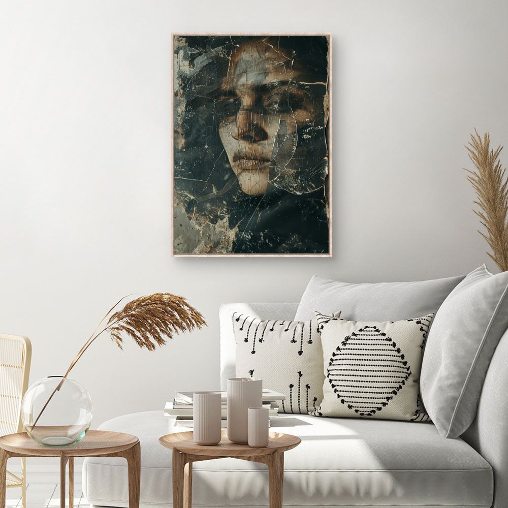 Toile Visage mystérieux – toile cadre naturel (slide 1, 60×90)