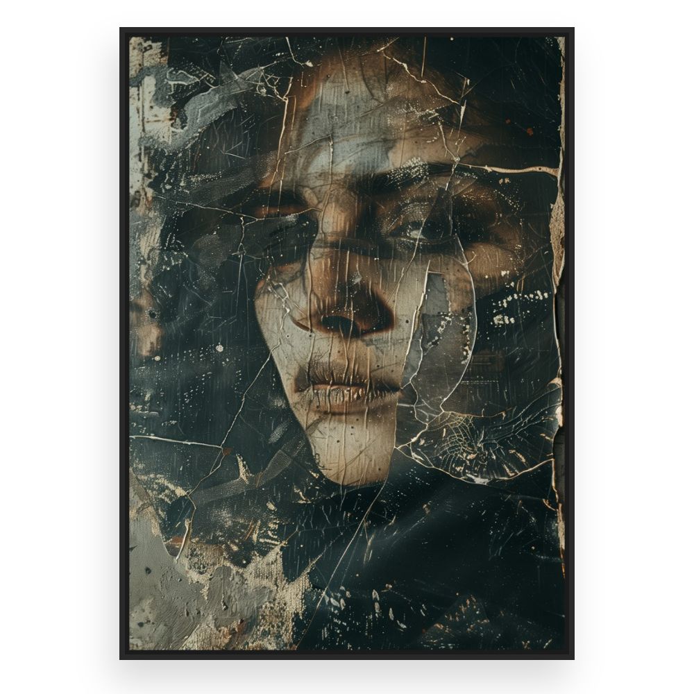 Toile Visage mystérieux – toile cadre noir (slide 3)