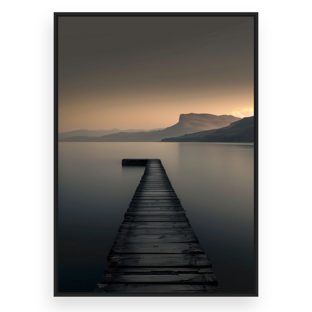 Toile Ponton vers l'horizon – toile cadre noir (slide 3)