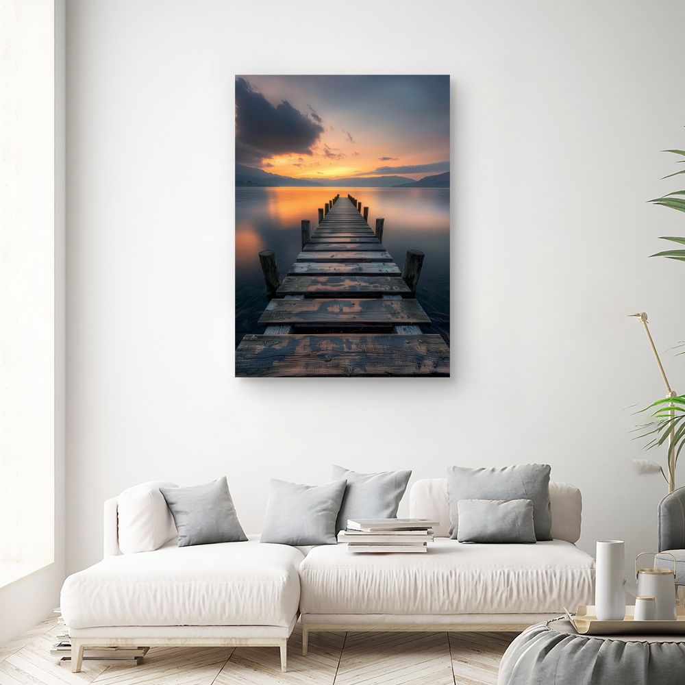 Toile "Ponton au crépuscule"