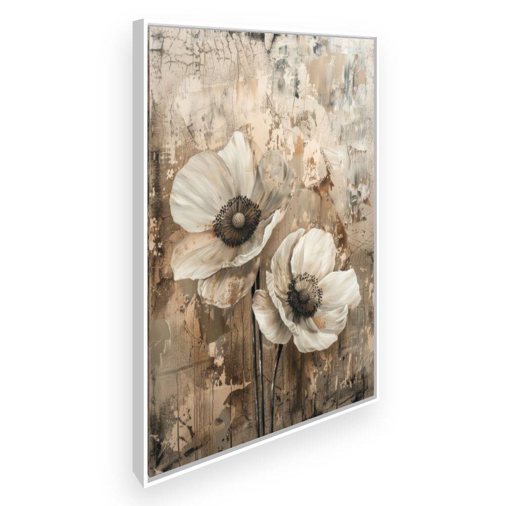 Toile Fleurs artistiques – toile cadre blanc (slide 2)