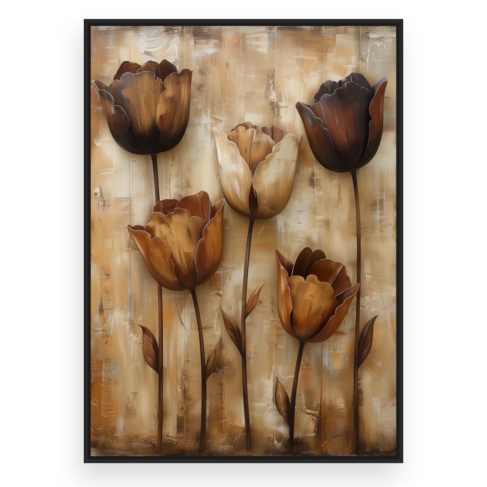 Toile Tulipes élégantes – toile cadre noir (slide 3)