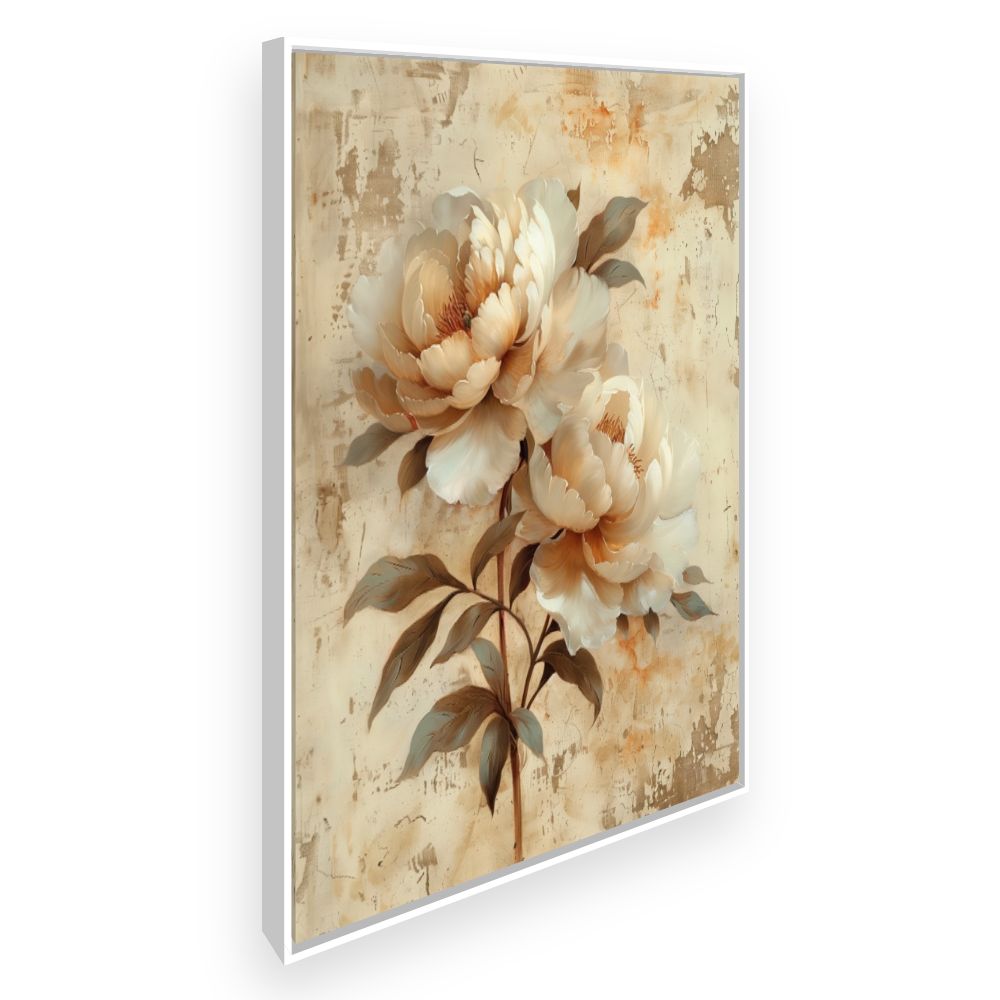 Toile Fleurs élégantes – toile cadre blanc (slide 2)
