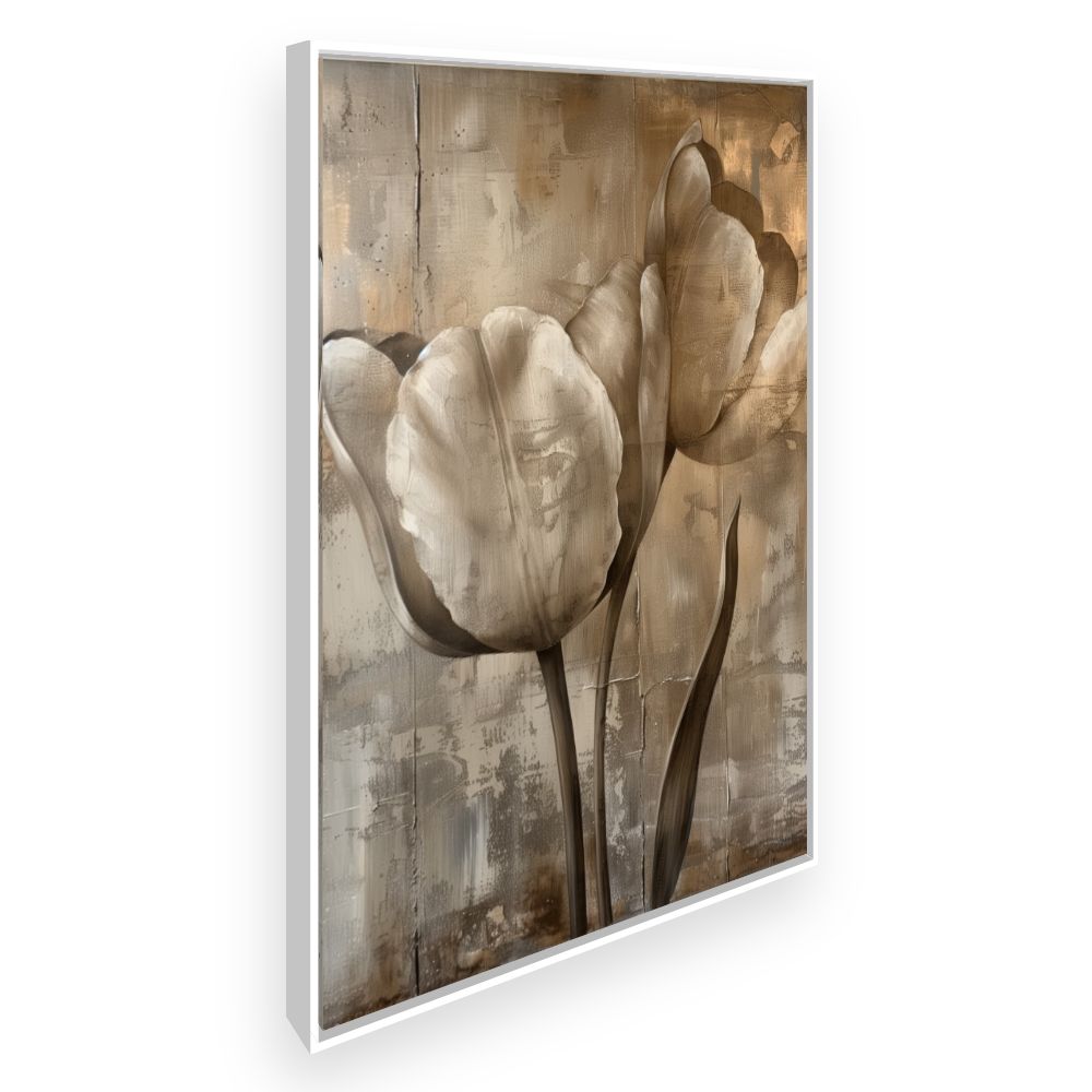 Toile Tulipes élégantes – toile cadre blanc (slide 2)