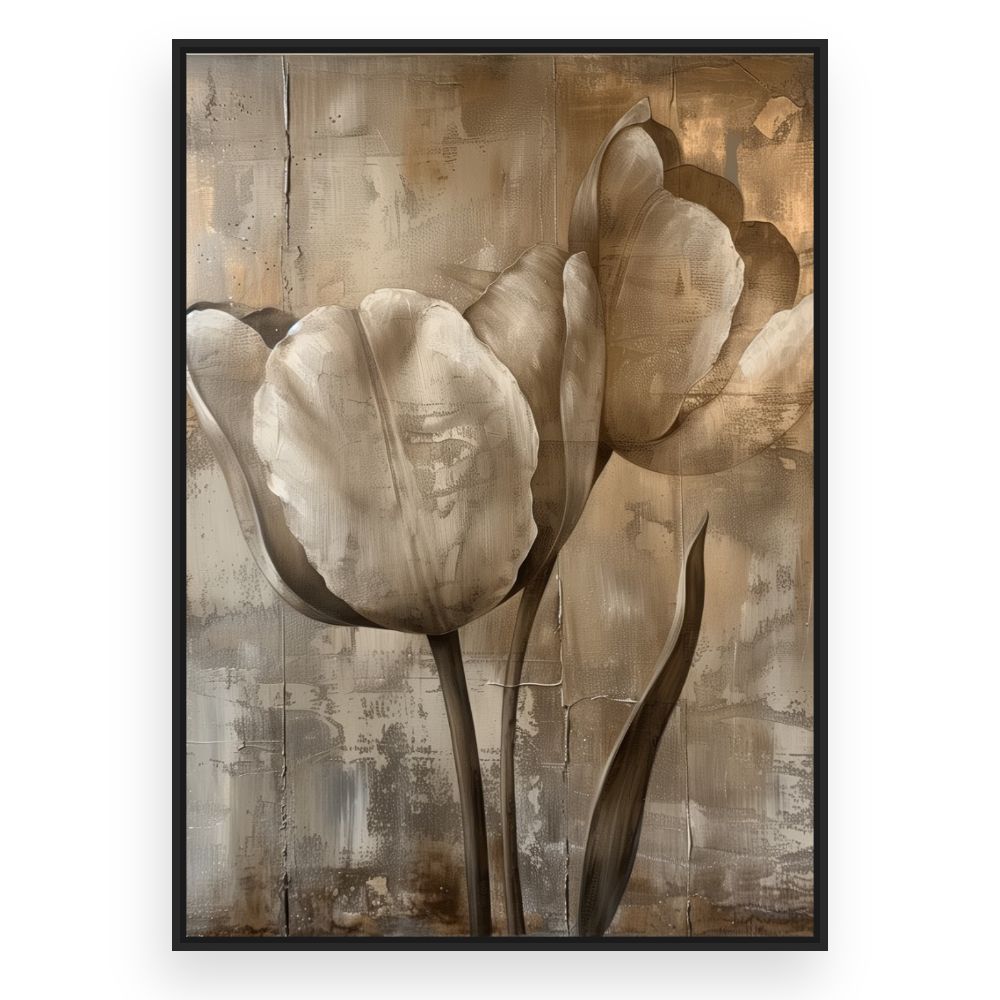 Toile Tulipes élégantes – toile cadre noir (slide 3)