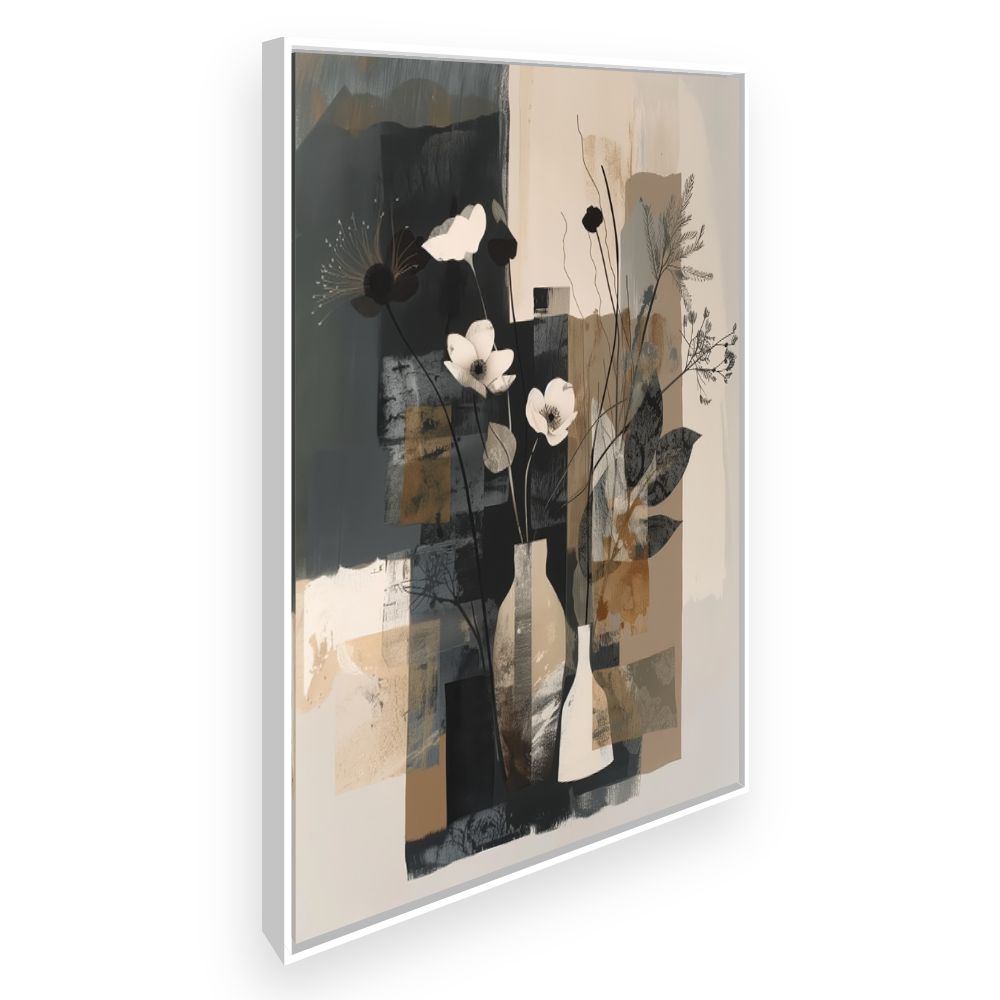 Toile Fleurs modernes – toile cadre blanc (slide 2)