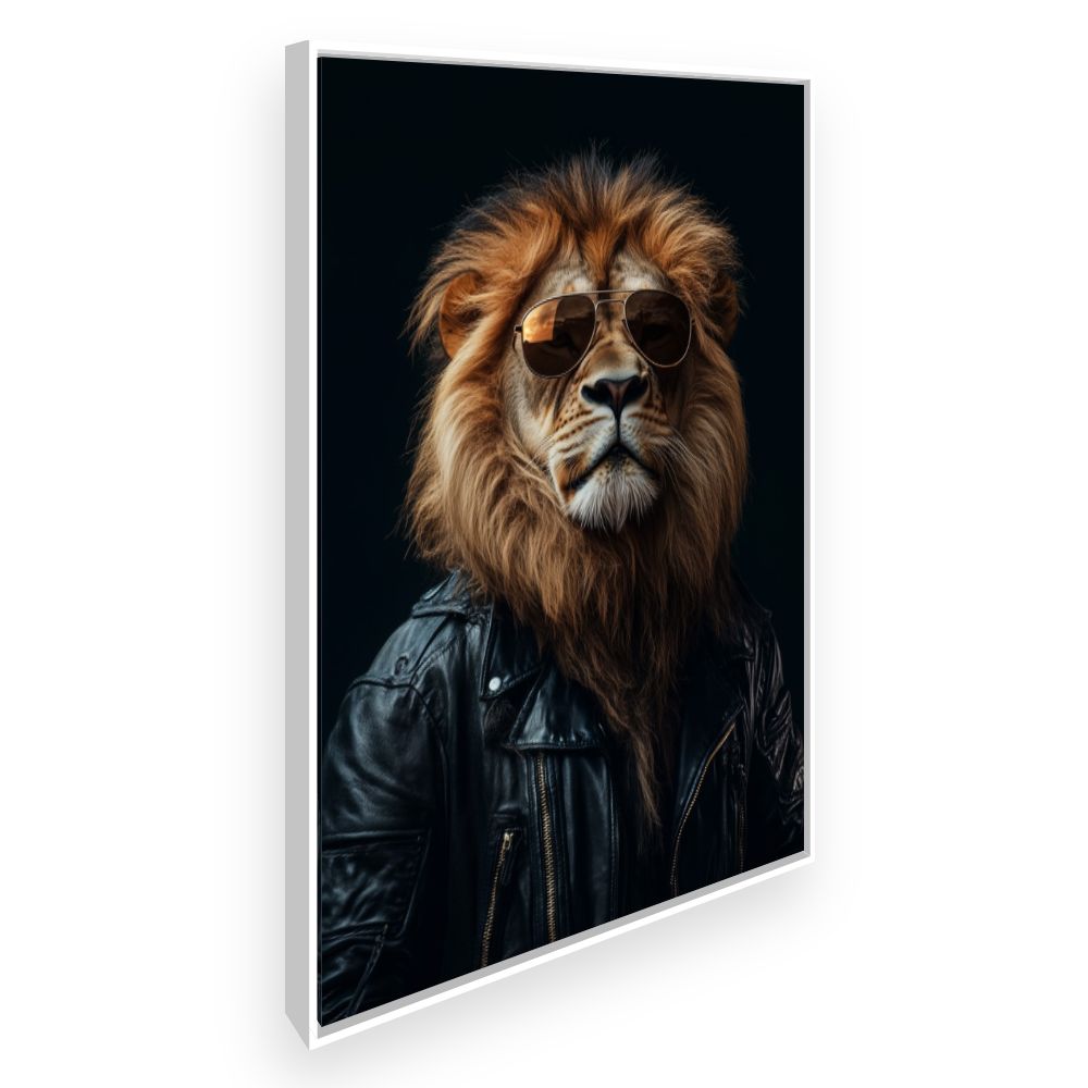 Toile Lion raffiné – toile cadre blanc (slide 2)