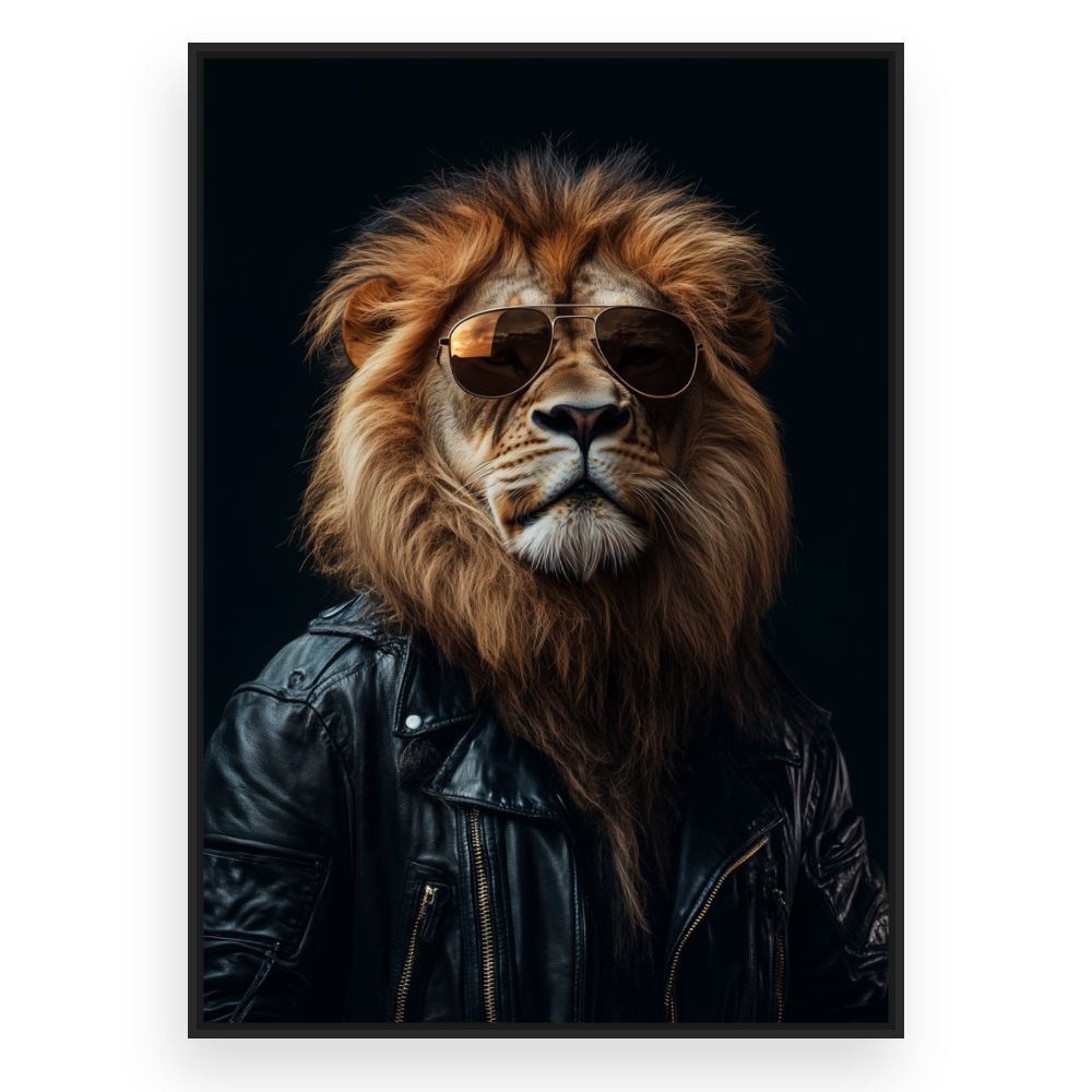 Toile Lion raffiné – toile cadre noir (slide 3)