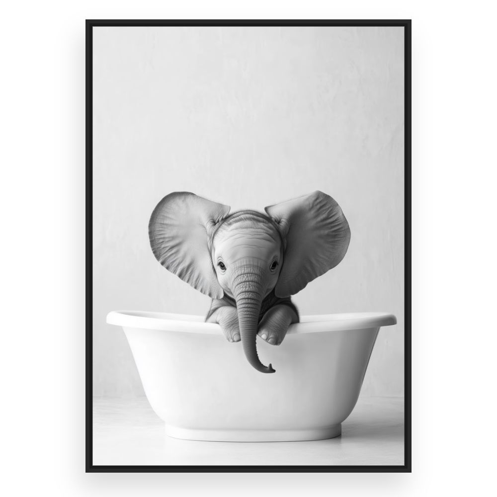 Toile Adorable éléphant – toile cadre noir (slide 3)