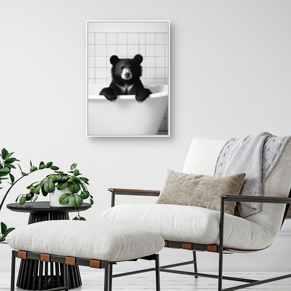 Toile "Ours dans baignoire"