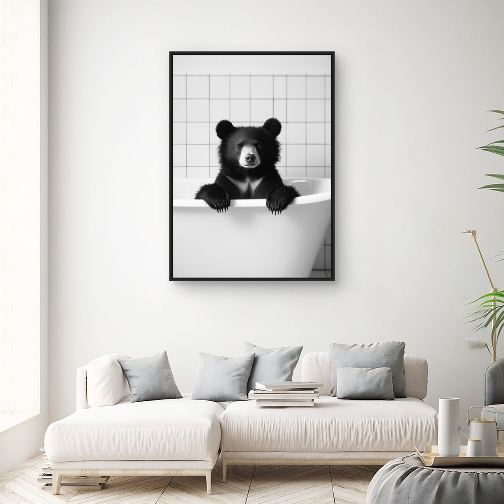 Toile "Ours dans baignoire"