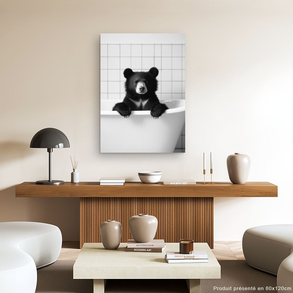 Toile "Ours dans baignoire"