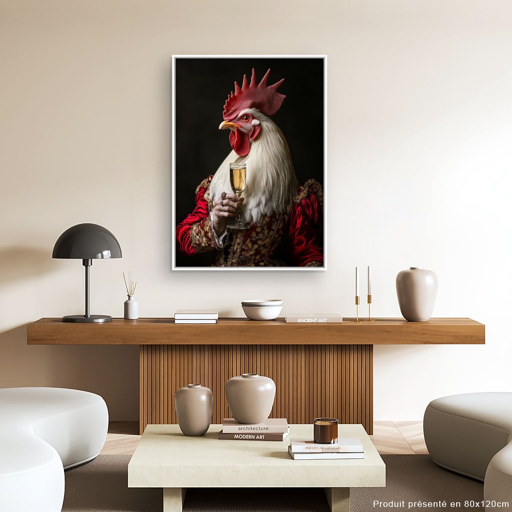 Toile "Coq élégant chic"