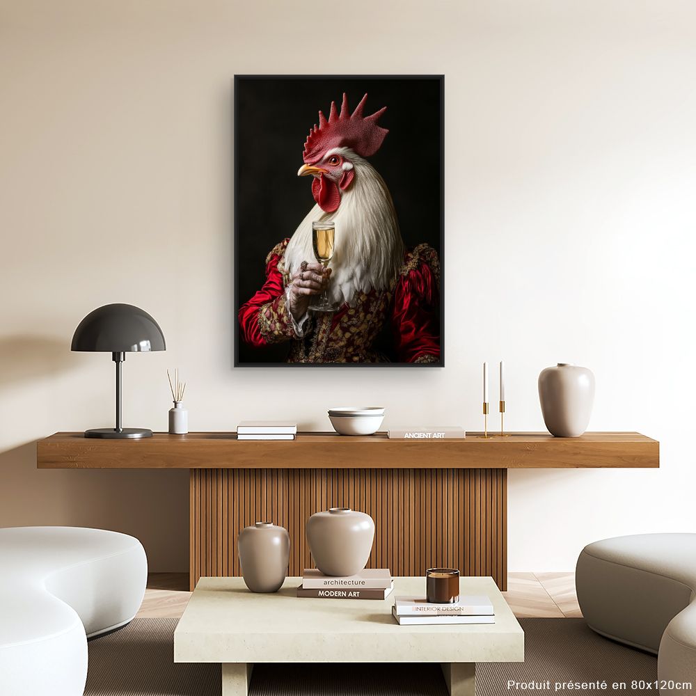 Toile "Coq élégant chic"