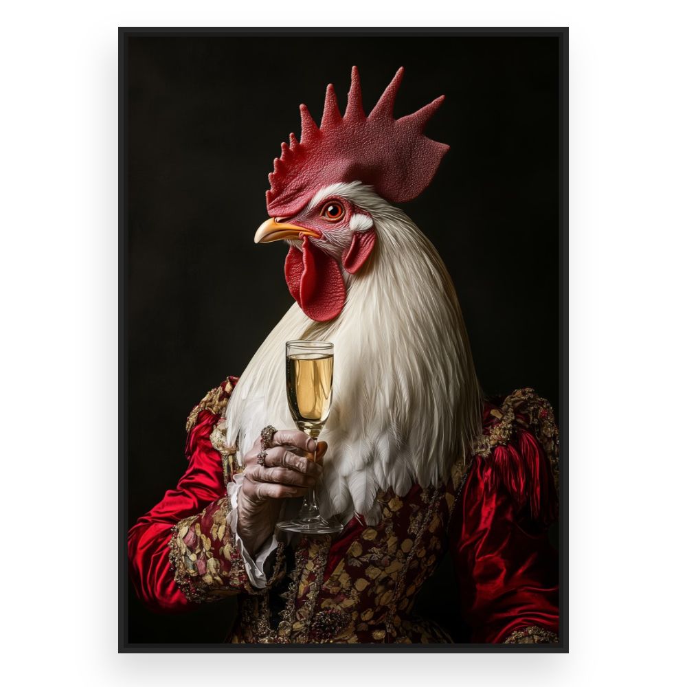 Toile Coq élégant chic – toile cadre noir (slide 3)