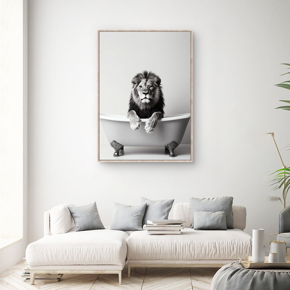 Toile "Lion majestueux détendu"