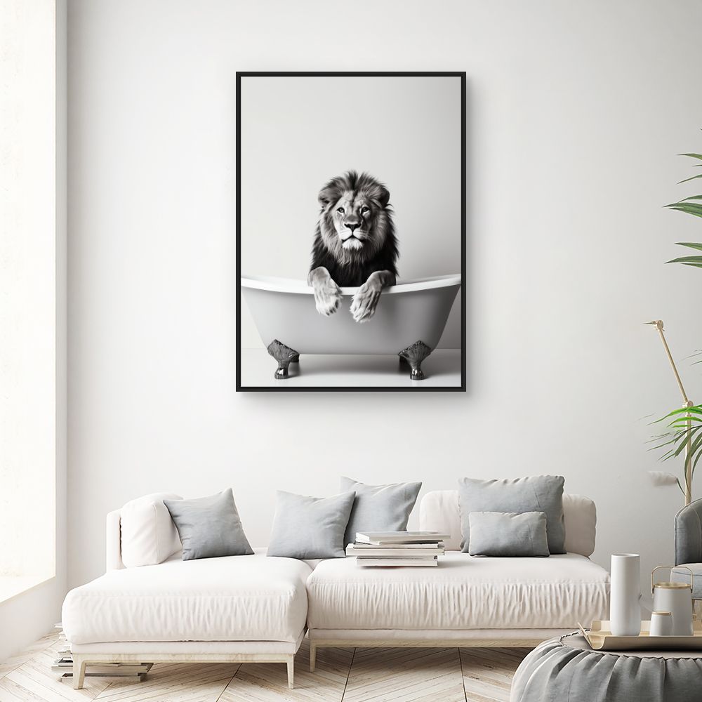 Toile "Lion majestueux détendu"