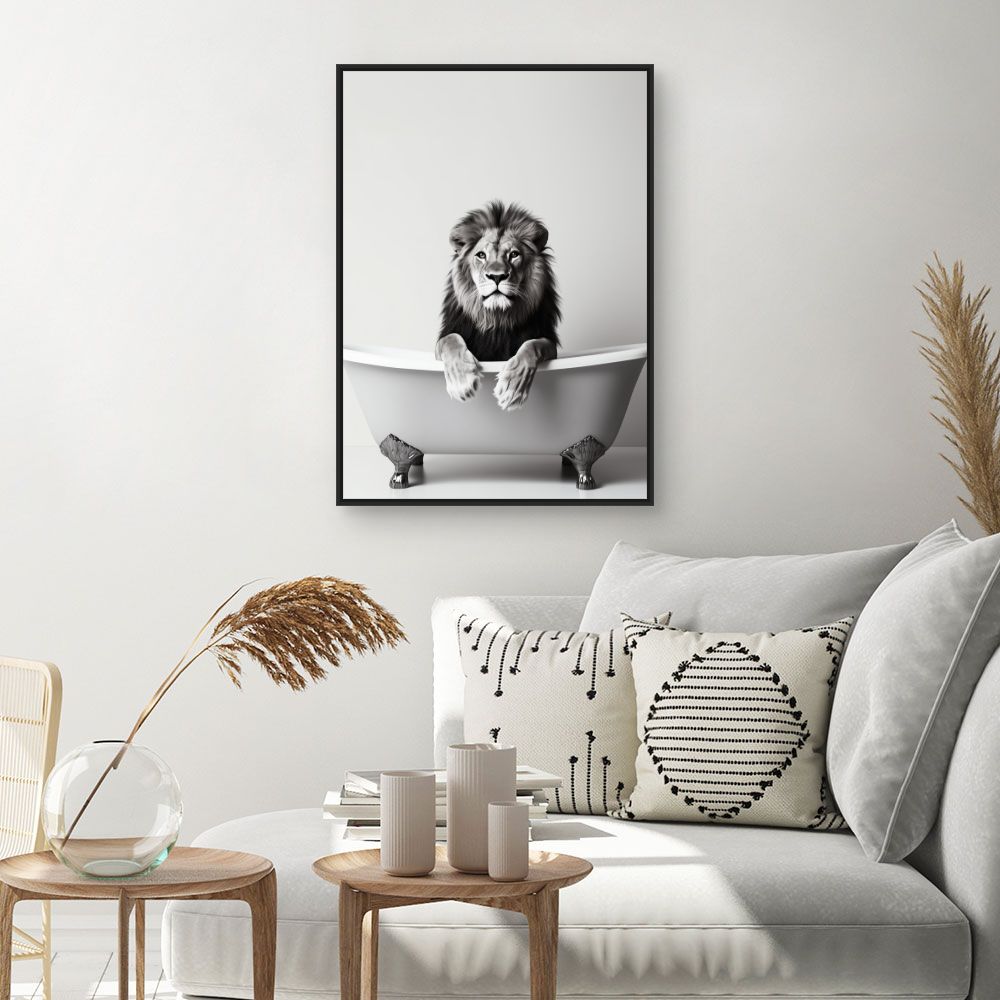 Toile "Lion majestueux détendu"