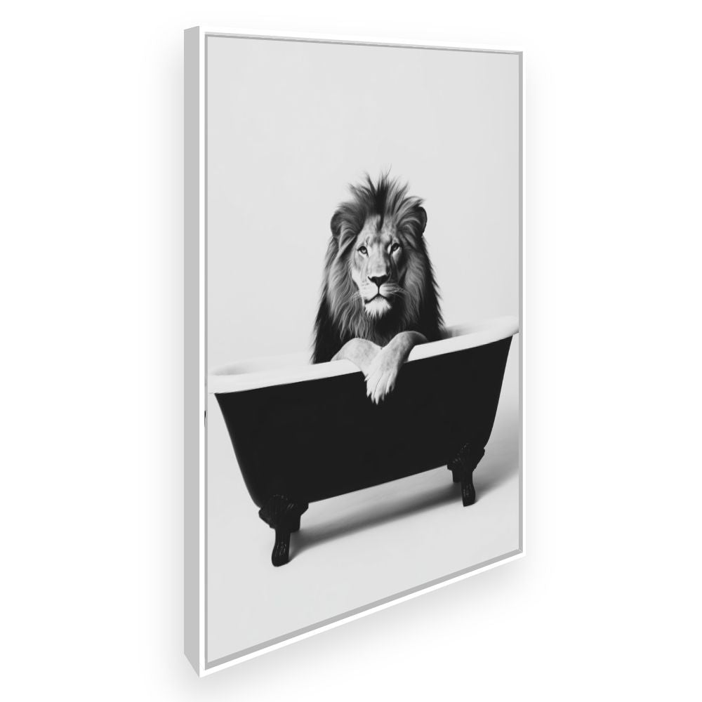 Toile Lion majestueux relax – toile cadre blanc (slide 2)