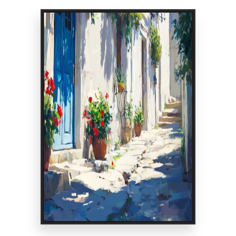 Toile Ruelle méditerranéenne – toile cadre noir (slide 3)