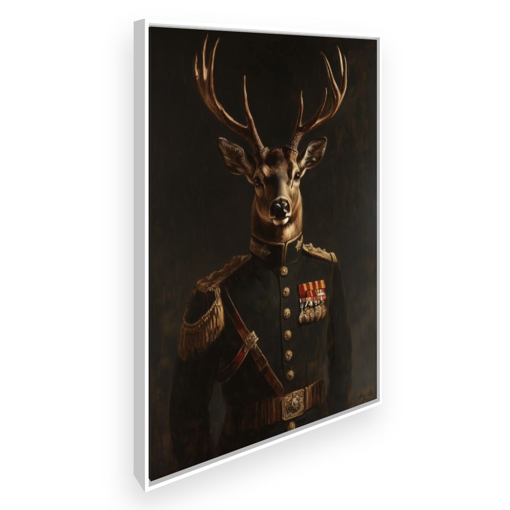 Toile Cerf majestueux élégant – toile cadre blanc (slide 2)