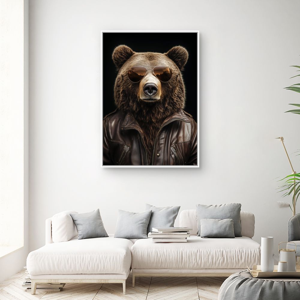 Toile "Ours stylé audacieux"