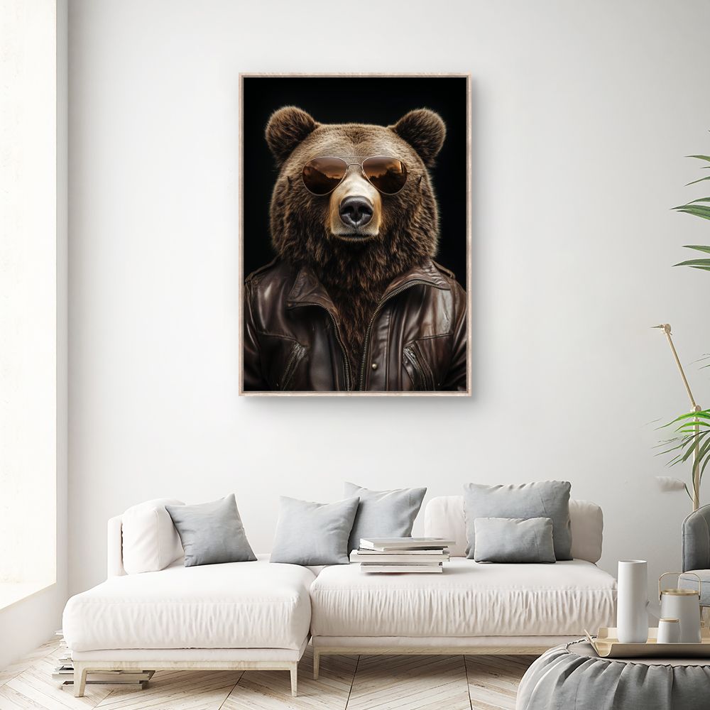 Toile "Ours stylé audacieux"
