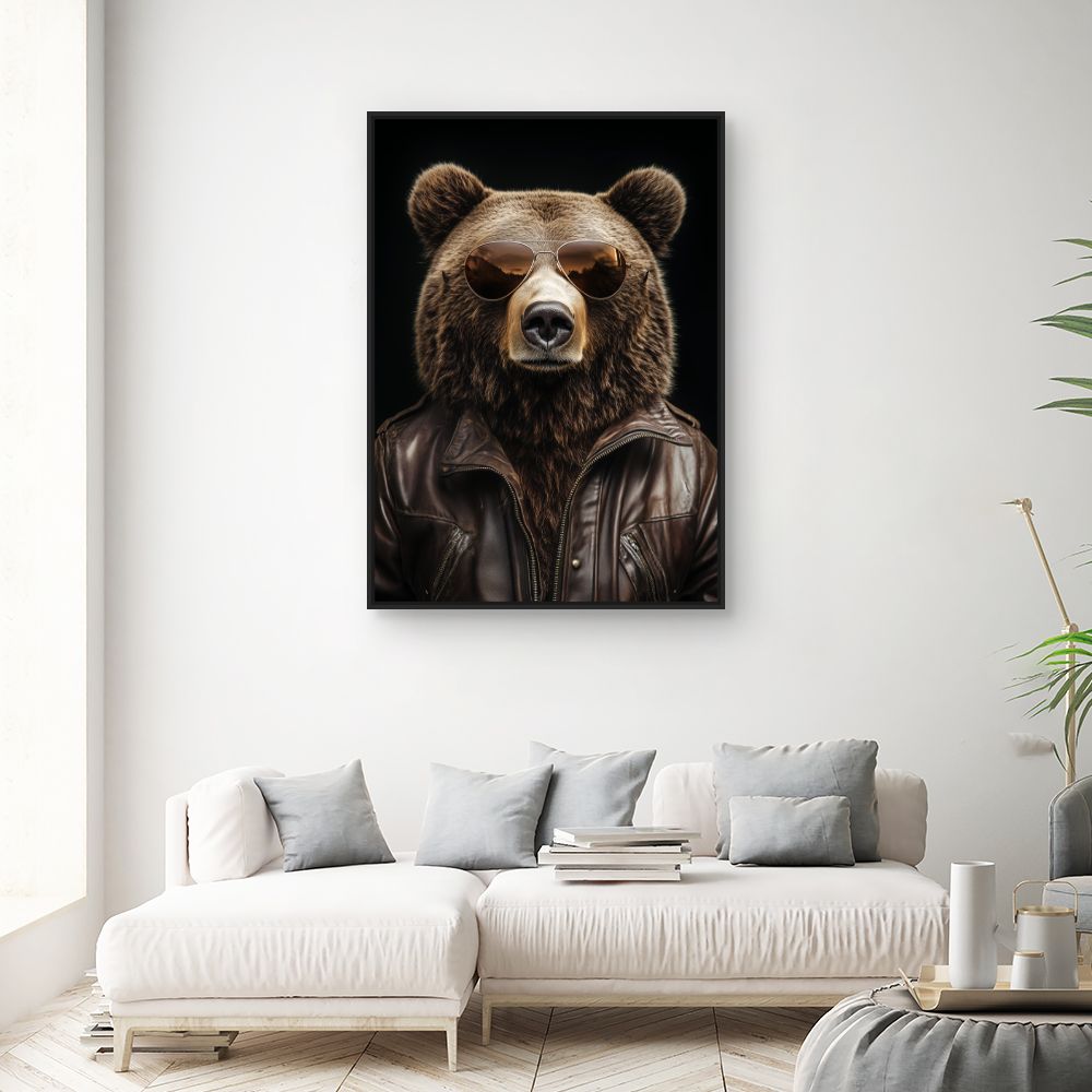 Toile "Ours stylé audacieux"