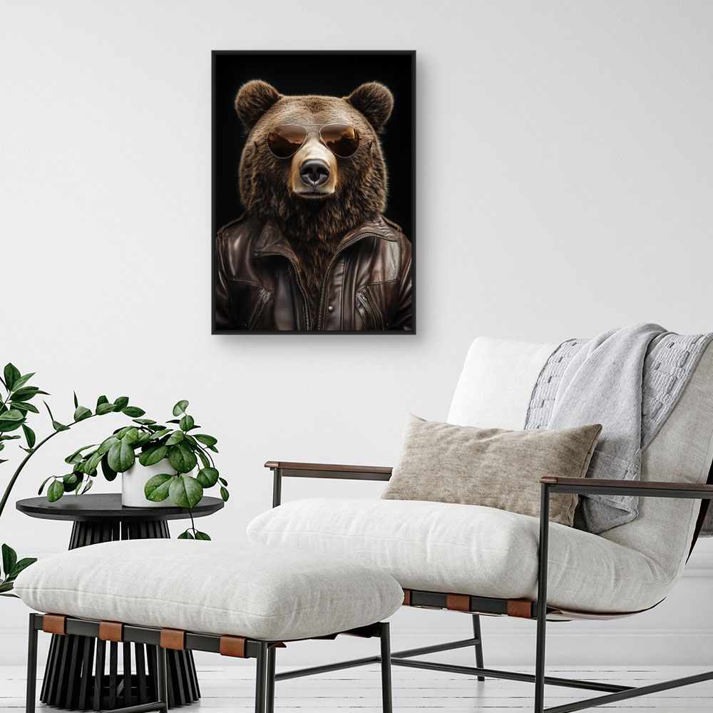 Toile "Ours stylé audacieux"