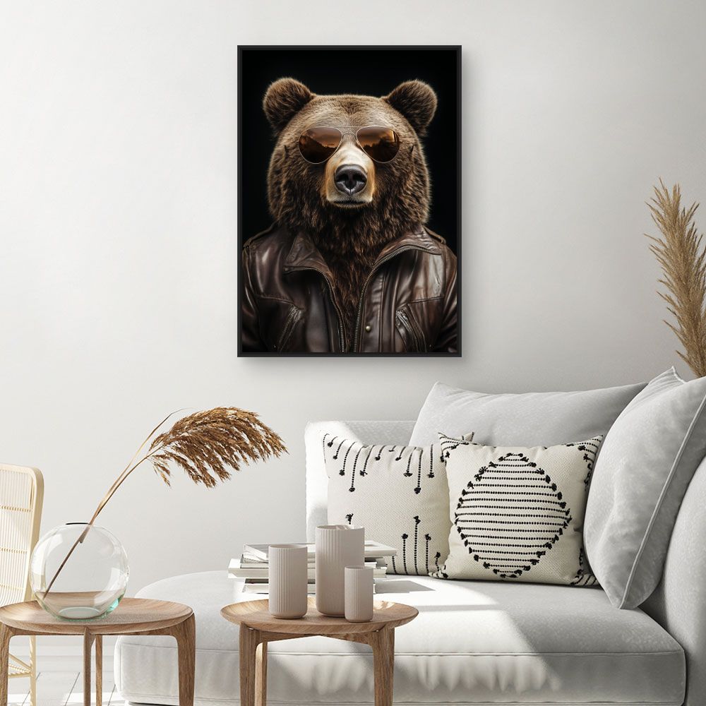 Toile "Ours stylé audacieux"