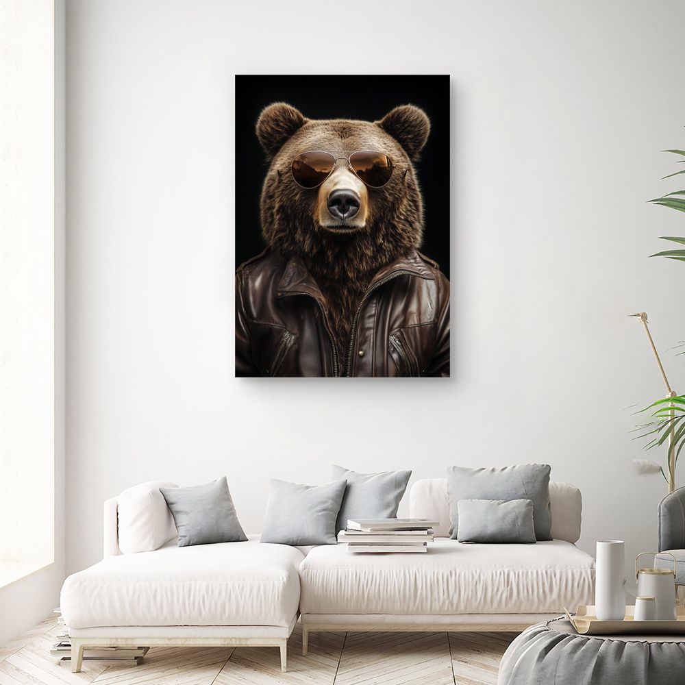 Toile "Ours stylé audacieux"