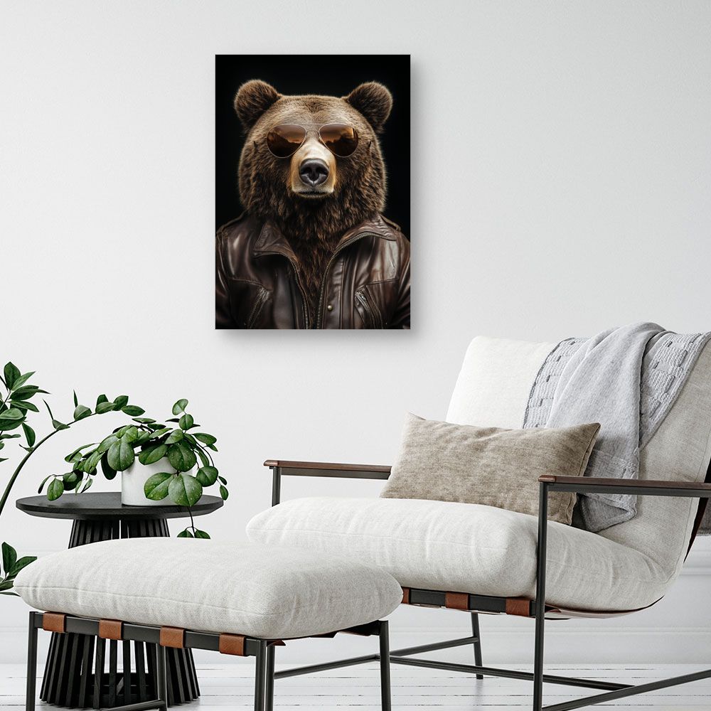 Toile "Ours stylé audacieux"