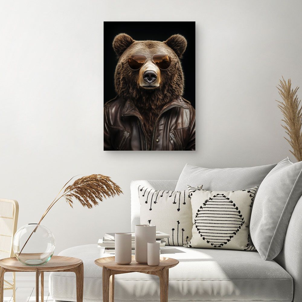 Toile "Ours stylé audacieux"