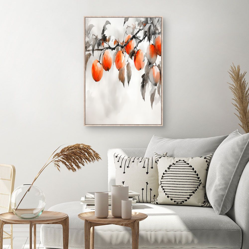 Toile Fruits branchés – toile cadre naturel (slide 1, 60×90)