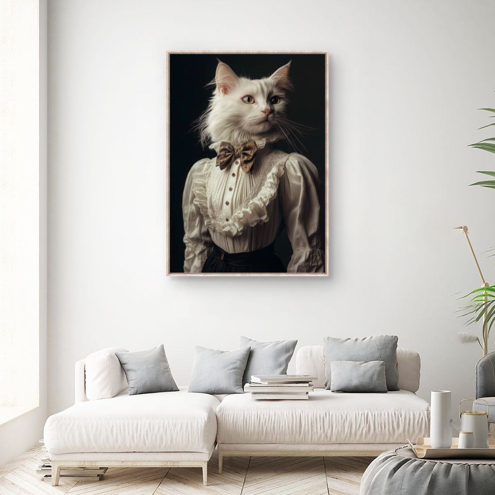 Toile "Chat élégant victorien"