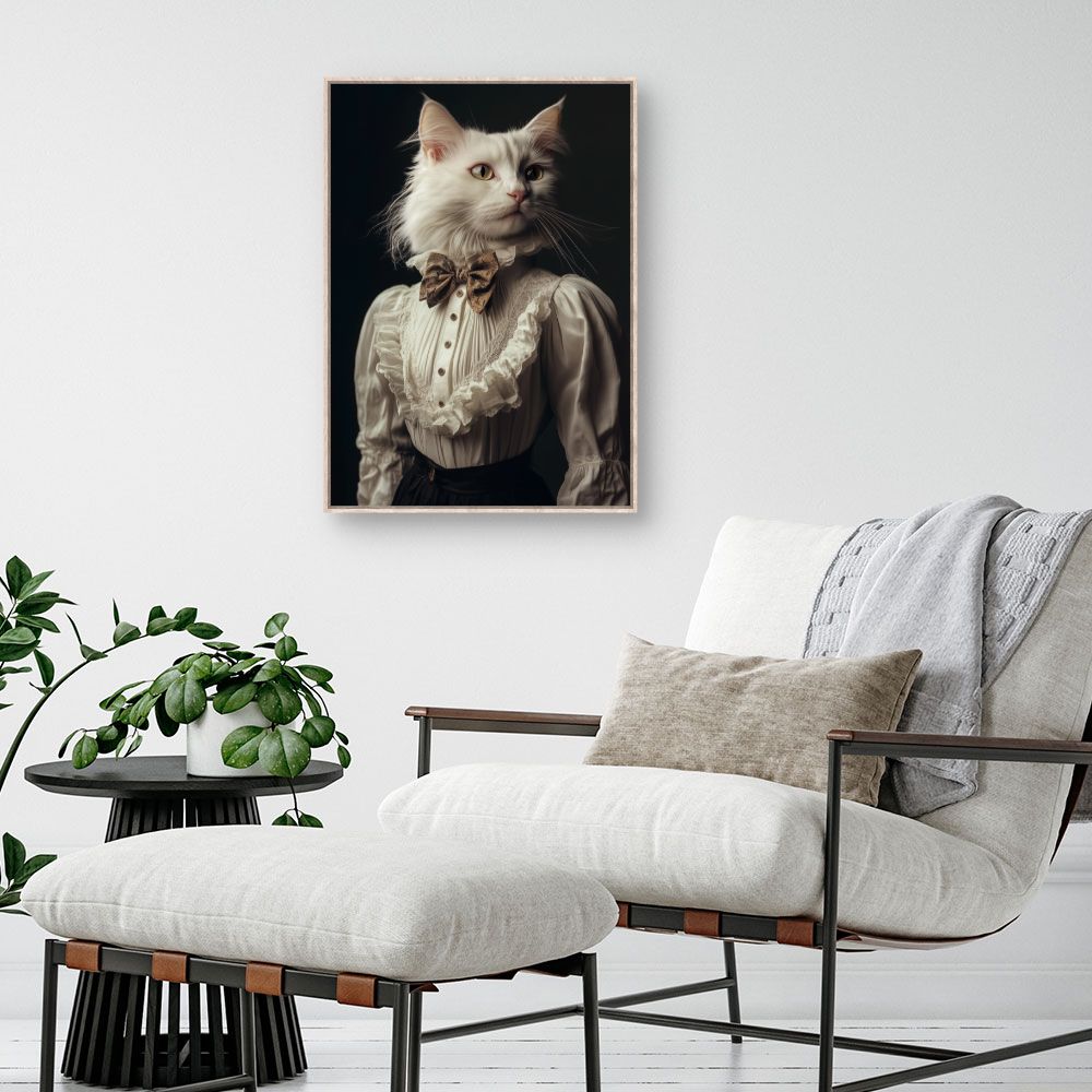 Toile "Chat élégant victorien"