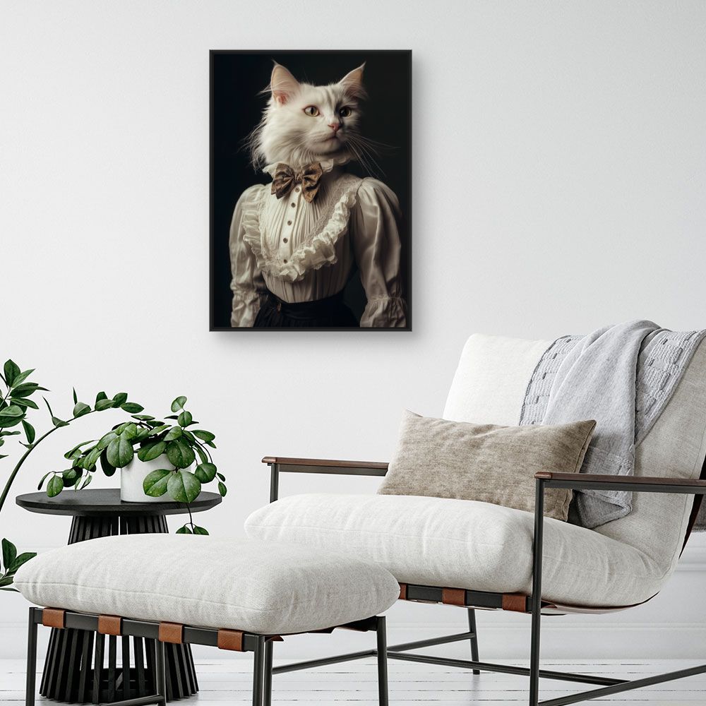 Toile "Chat élégant victorien"