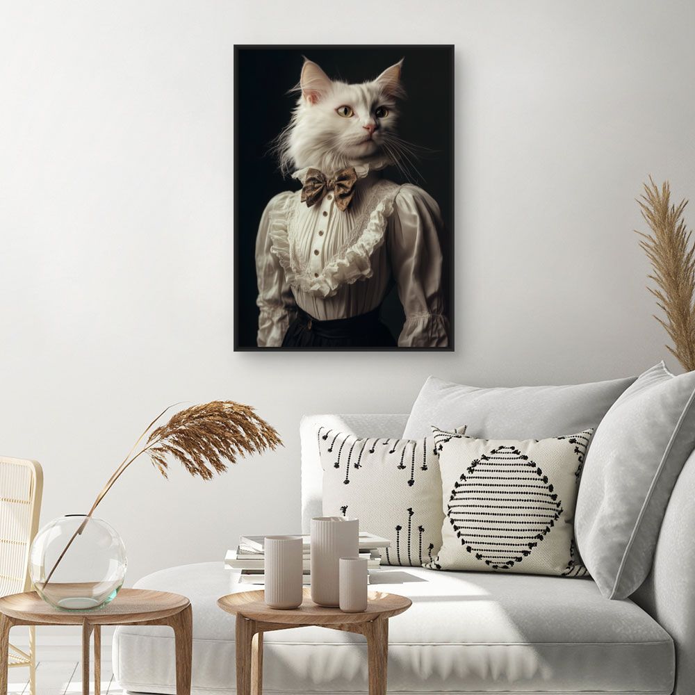 Toile "Chat élégant victorien"