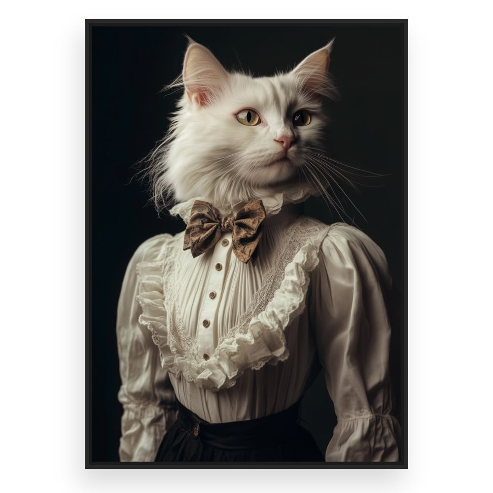 Toile Chat élégant victorien – toile cadre noir (slide 3)