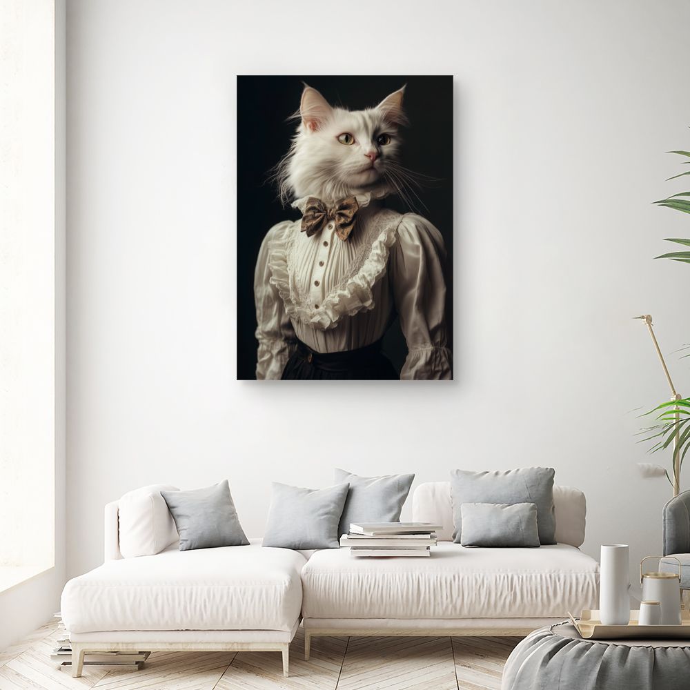 Toile "Chat élégant victorien"