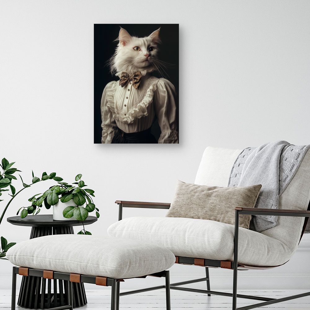 Toile "Chat élégant victorien"