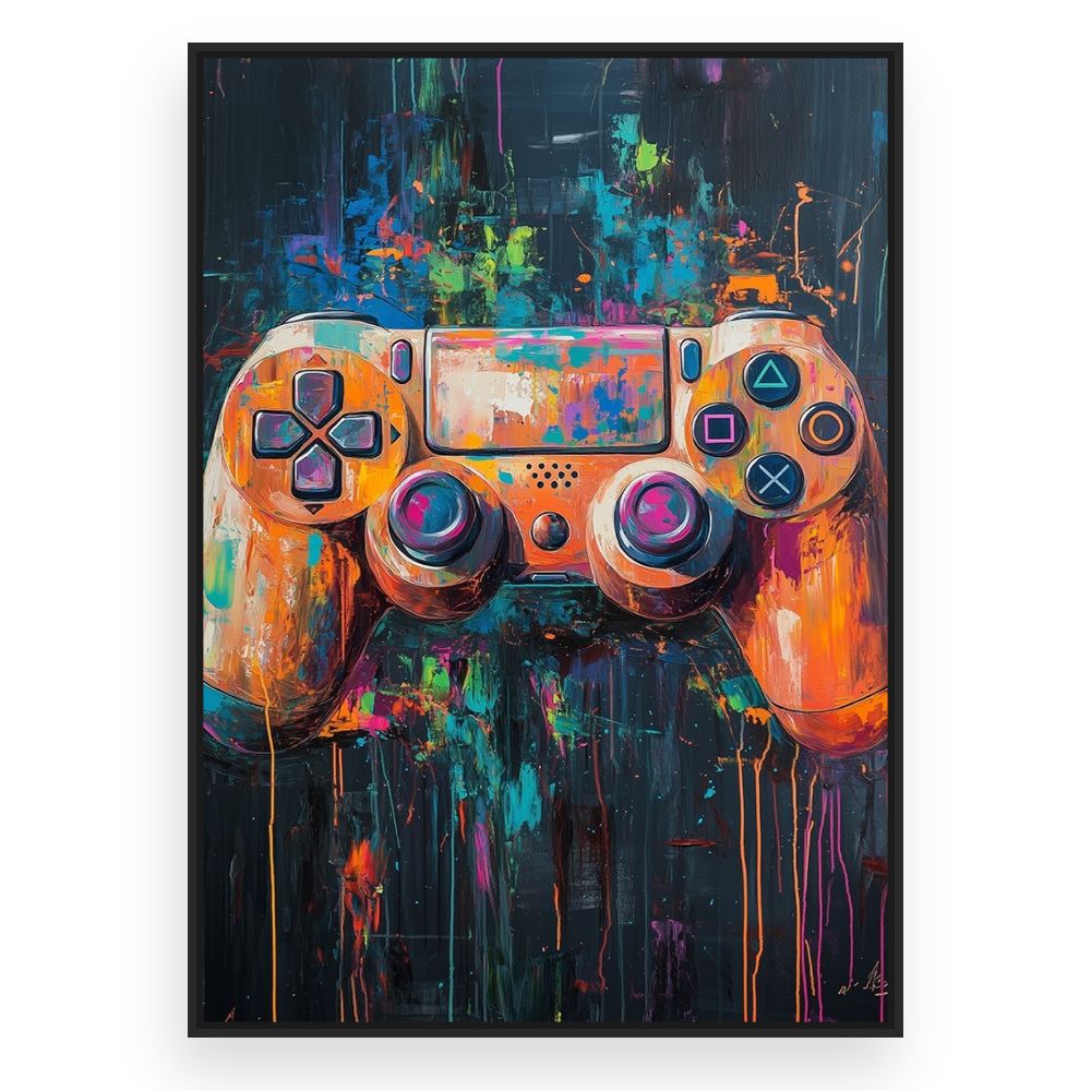 Toile Joystick artistique – toile cadre noir (slide 3)