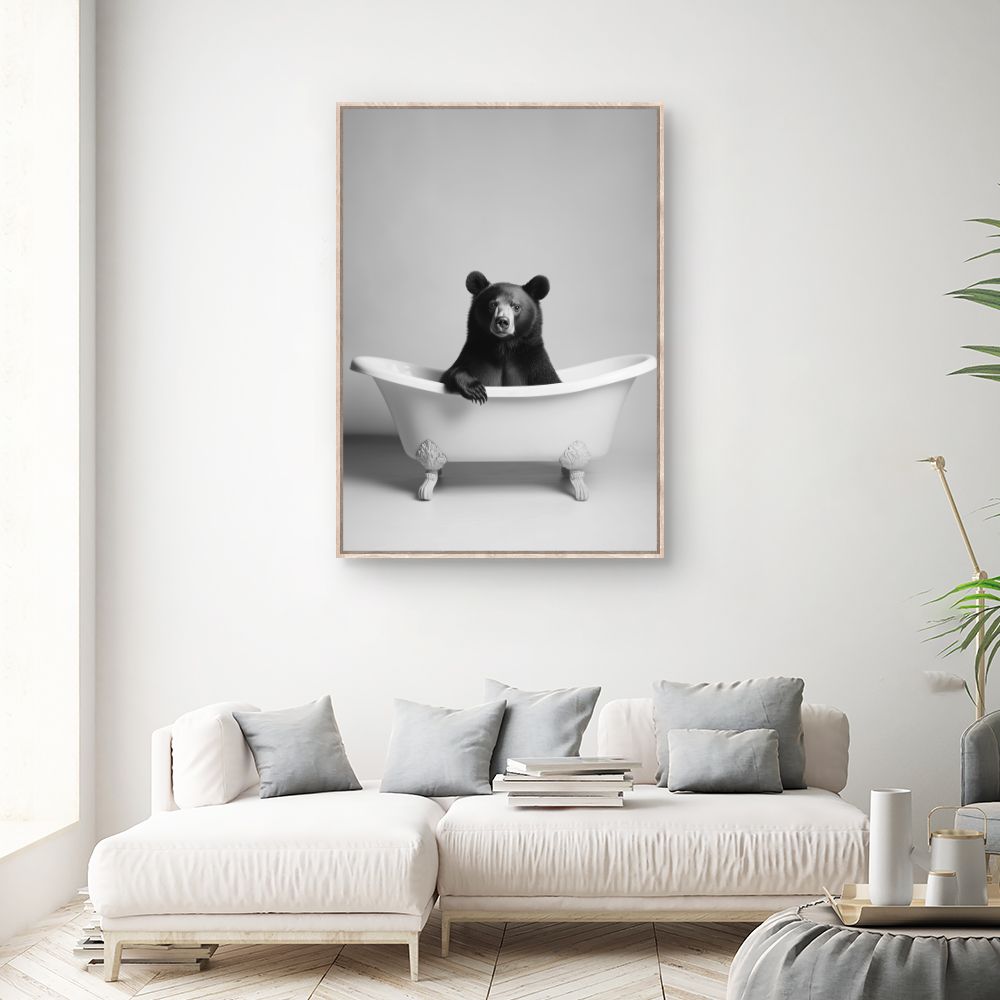 Toile "Ours dans baignoire"
